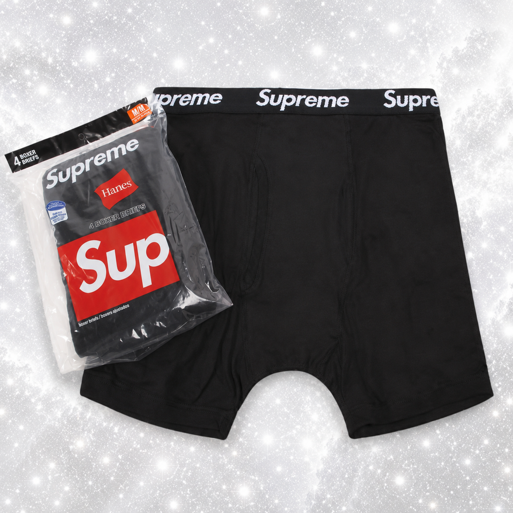 SUP HANES BLACK BOXERS