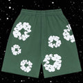 GREEN DENIM SHORTS