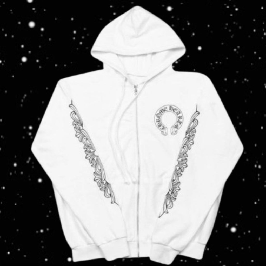 WHITE HORSESHOE ZIP-UP