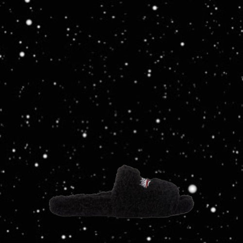 BLACK FUR SLIDES