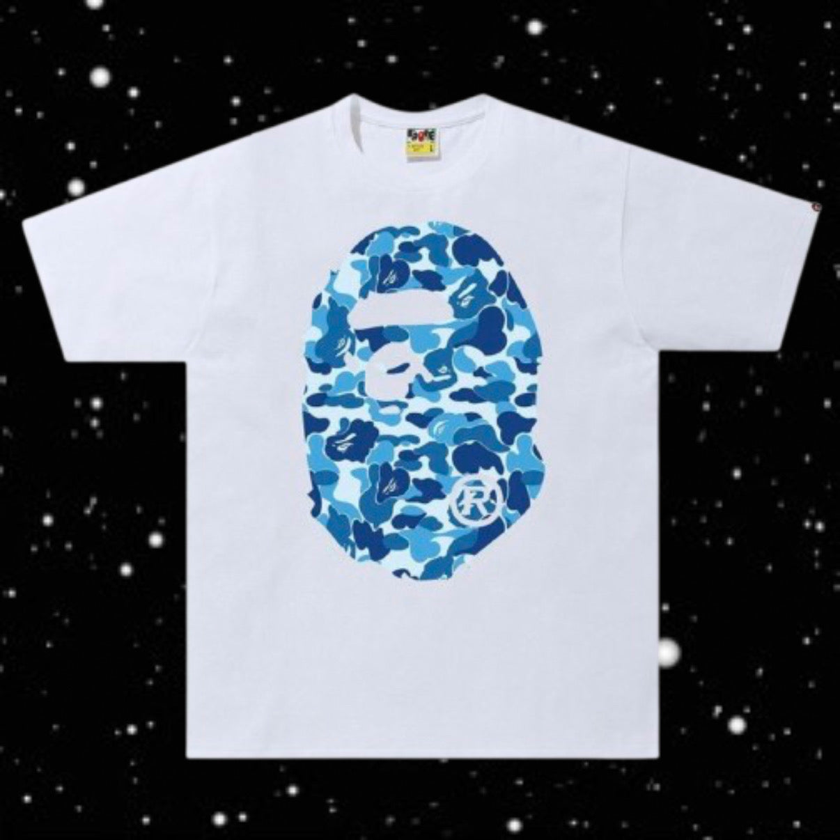 WHITE BLUE BAP TEE
