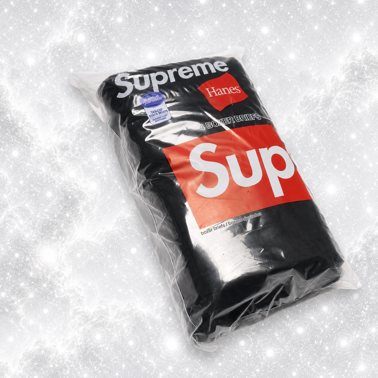 SUP HANES BLACK BOXERS
